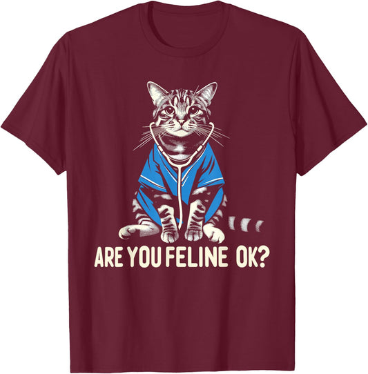 Retro Cat Nurse Gifts Nurse Week Gifts Men Women Funny Nurse T-Shirt - T-Shirt | Maroon