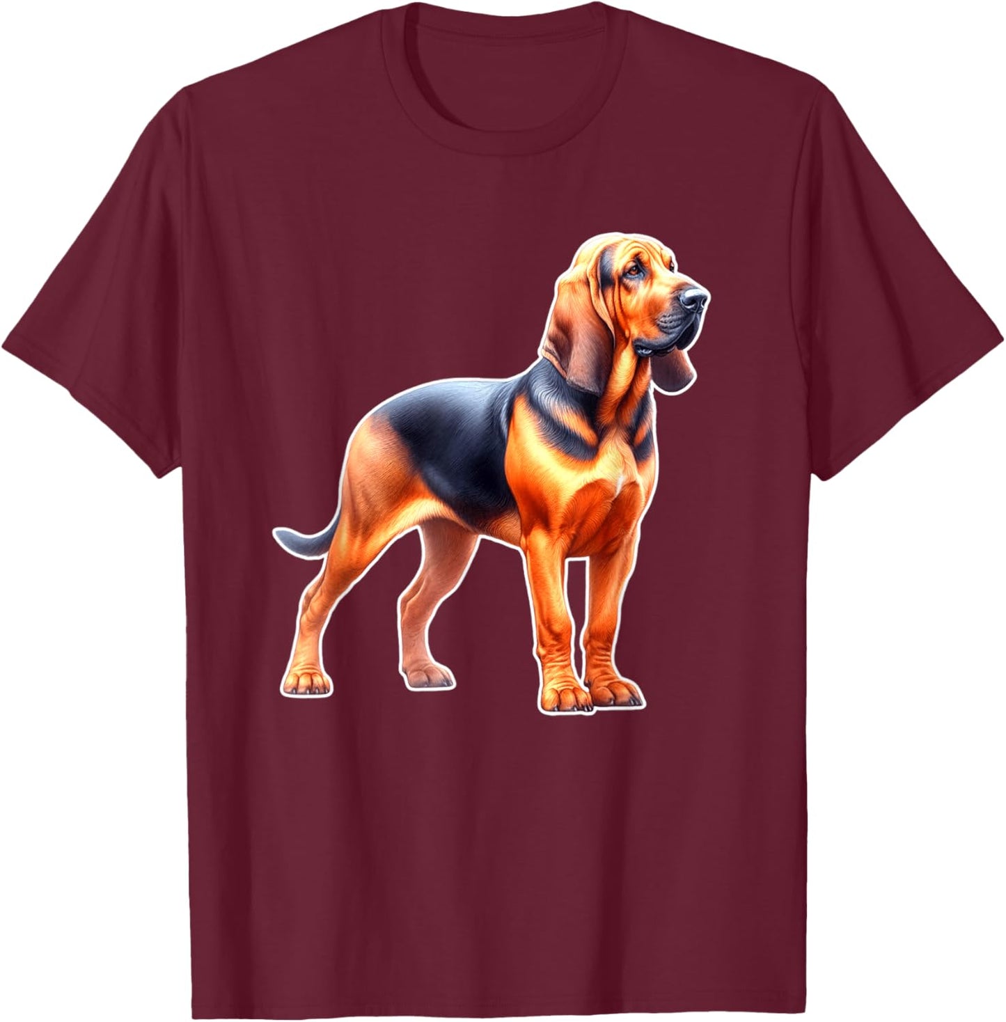 Bloodhound Dog T-Shirt - T-Shirt | Maroon