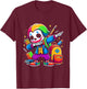 Funny Dab Clown Dabbing Costumes Spooky Halloween Skeleton T-Shirt - T-Shirt | Maroon