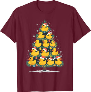 Rubber Duck Christmas Tree T-Shirt - T-Shirt | Maroon