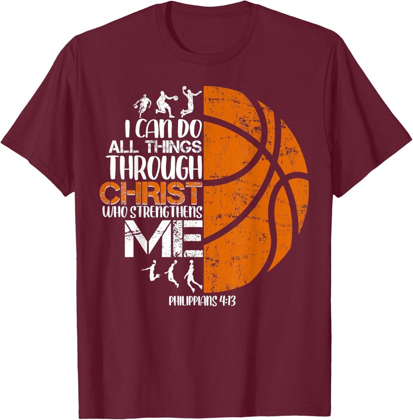 Basketball Jesus Christian Religious Gifts Boys Kid T-Shirt - T-Shirt | Maroon