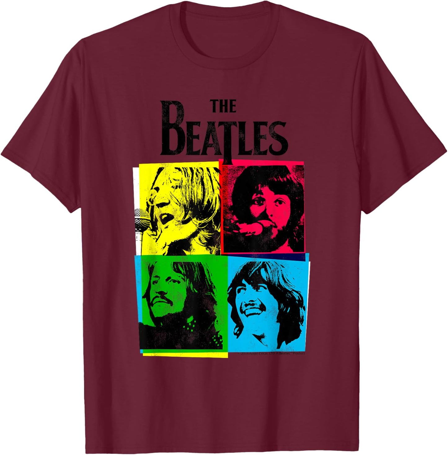 The Beatles - CMYK Beatles T-Shirt - T-Shirt | Maroon