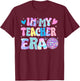 Tie Dye Leopard Print Disco In My Teacher Era T-Shirt - T-Shirt | Maroon