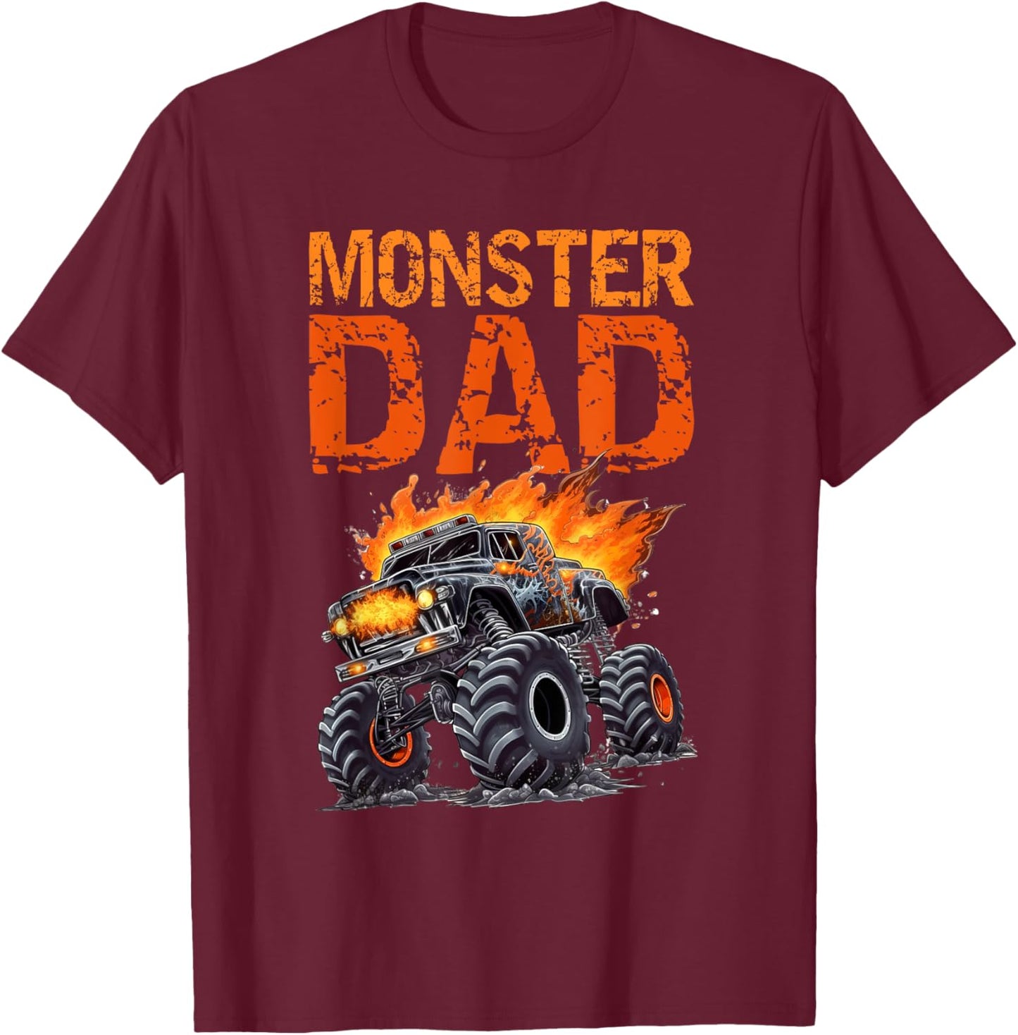 Monster Truck Dad Father's Day Men T-Shirt - T-Shirt | Maroon