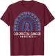 Colorectal Cancer Awareness Blue Ribbon T-Shirt - T-Shirt | Maroon