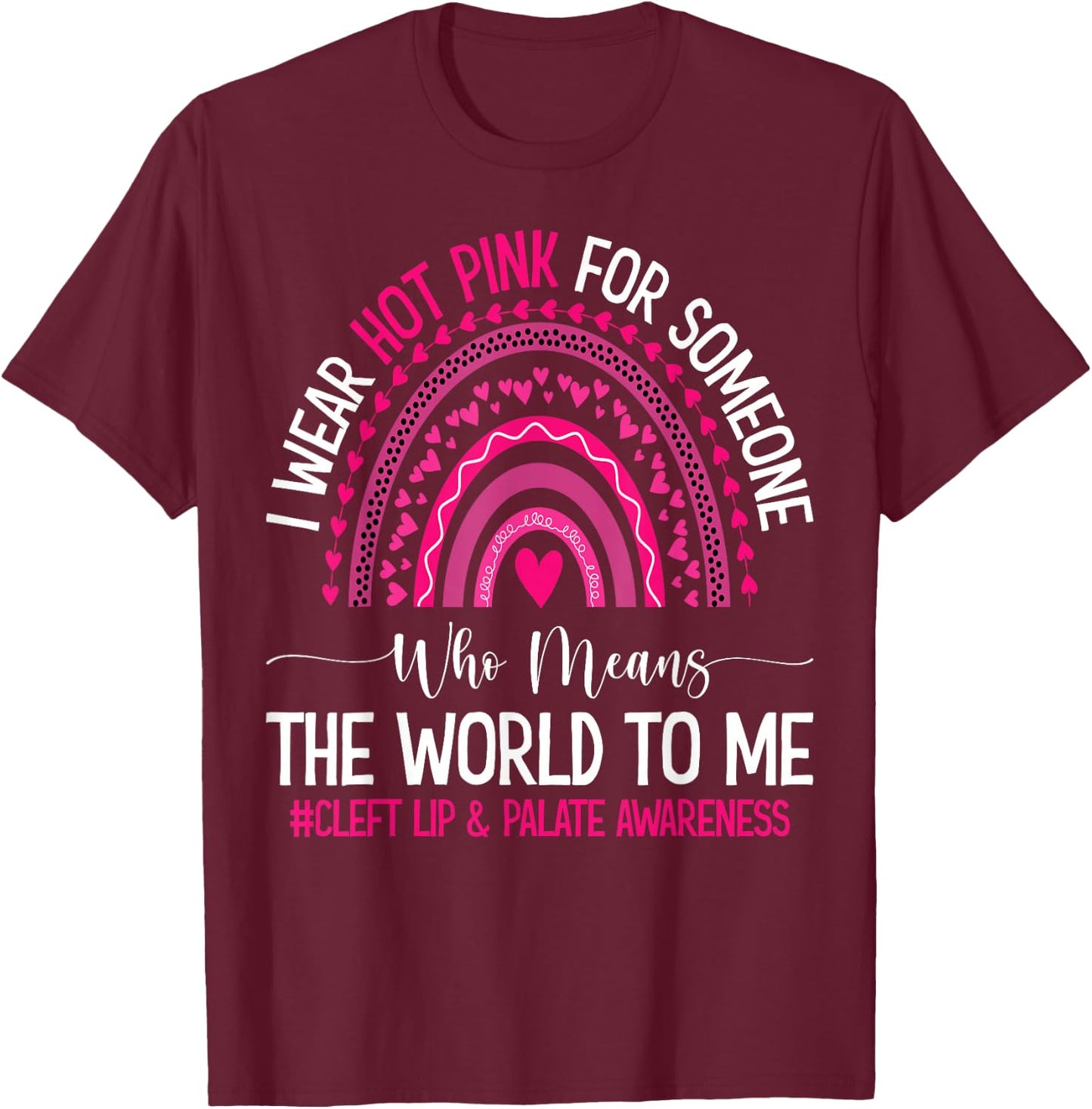 Cleft Ribbon Cleft Strong Cleft Palate Surgery Cleft Warrior T-Shirt - T-Shirt | Maroon