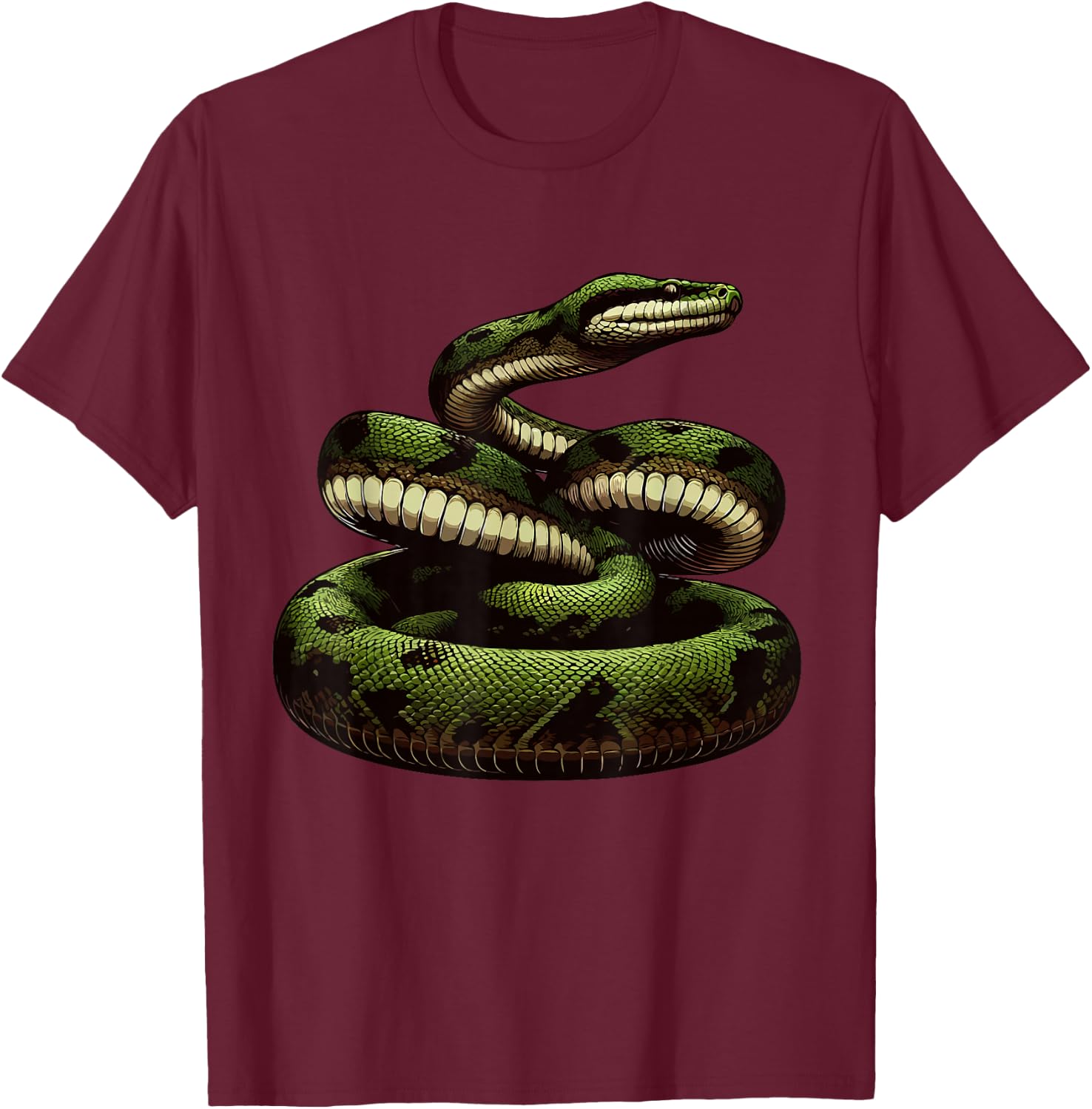 Rainforest Anaconda snake women boys girls kids T-Shirt - T-Shirt | Maroon