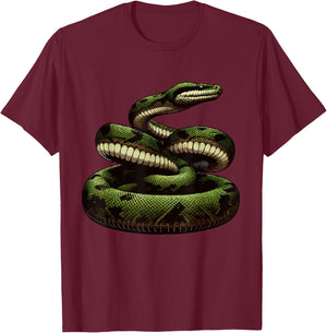 Rainforest Anaconda snake women boys girls kids T-Shirt - T-Shirt | Maroon