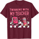 Twinning With My Teacher Para Matching Paraprofessional 70s Men Women T-Shirt - T-Shirt | Maroon