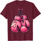 Breast Cancer Boxing Glove Pink Ribbon Awareness Fight Women T-Shirt - T-Shirt | Maroon
