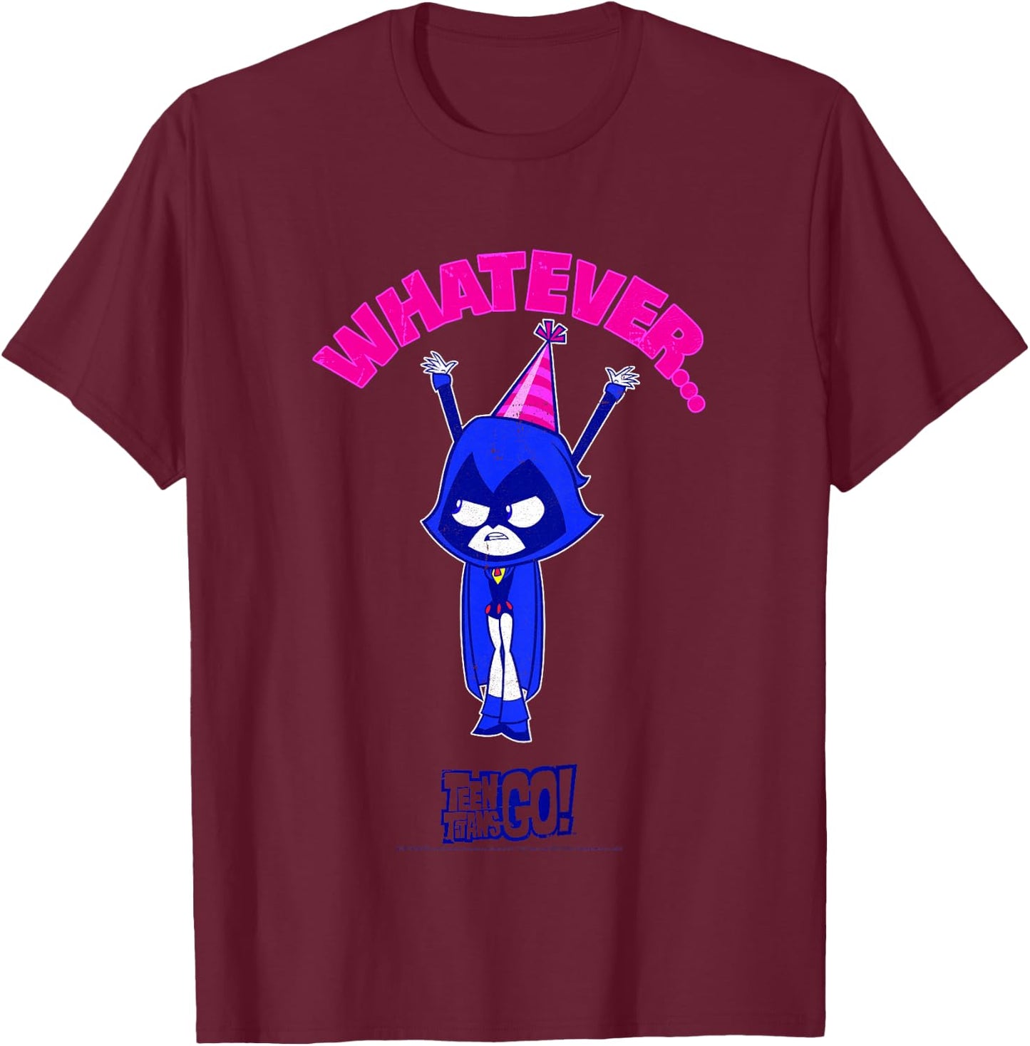 Kids DC Comics Teen Titans Go! Raven Whatever Party Portrait T-Shirt - T-Shirt | Maroon