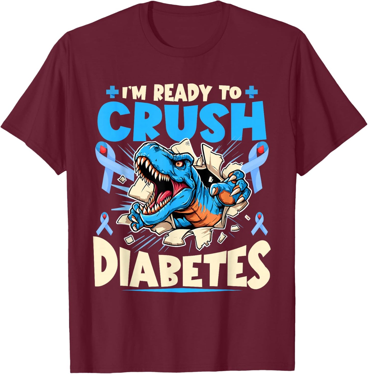 Diabetic Kids Toddler Diabetes Awareness T1D Warrior T-Shirt - T-Shirt | Maroon