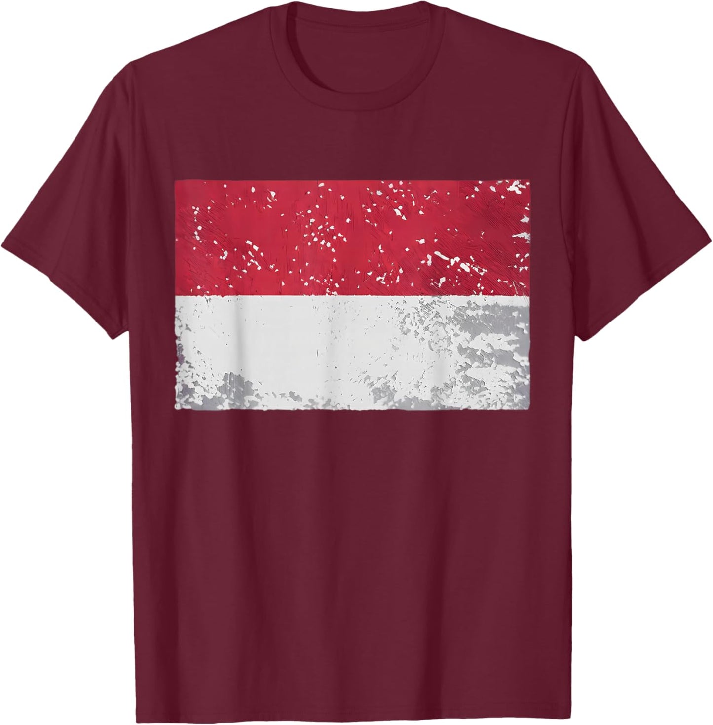 Vintage Flag Of Indonesia Distressed Proud Indonesian Pride T-Shirt - T-Shirt | Maroon