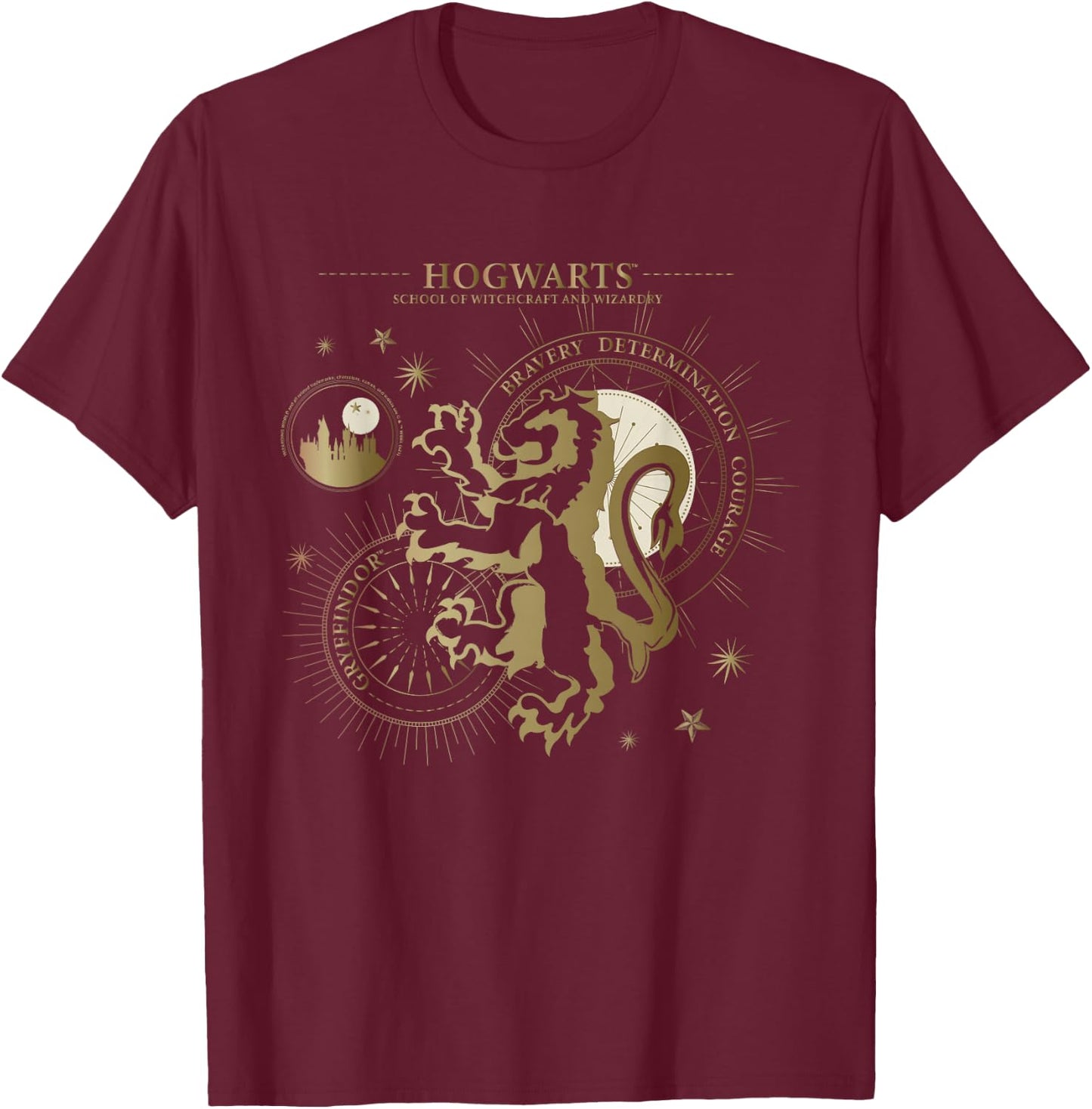 Harry Potter Bravery, Deterimation, Courange, Gryffindor T-Shirt - T-Shirt | Maroon