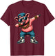 Dabbing Pig Funny Pig Dab Dance Boys Girls Kids T-Shirt - T-Shirt | Maroon