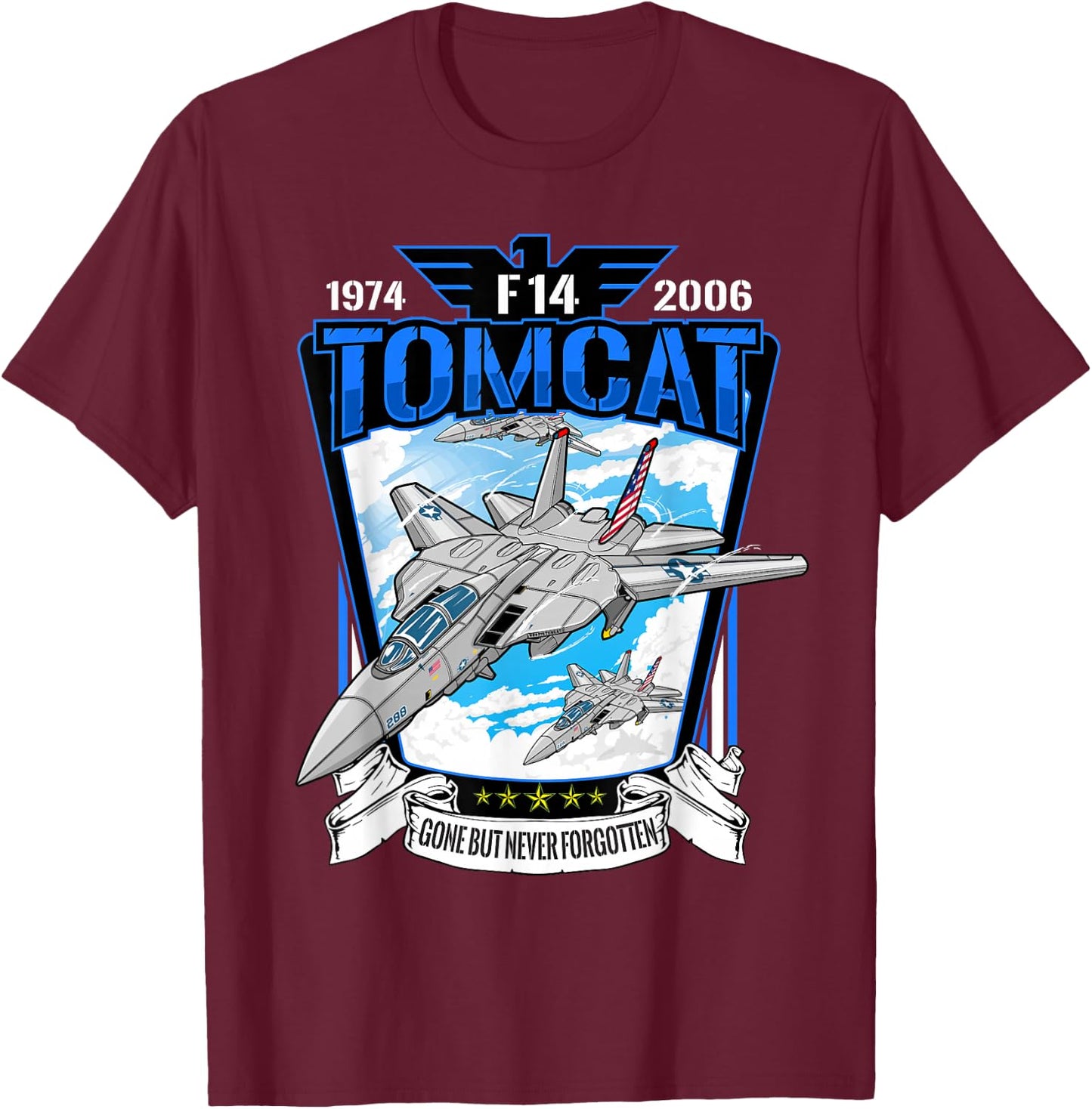 Military F14 Cat Fighter Jet for Airshow Avgeeks T-Shirt - T-Shirt | Maroon