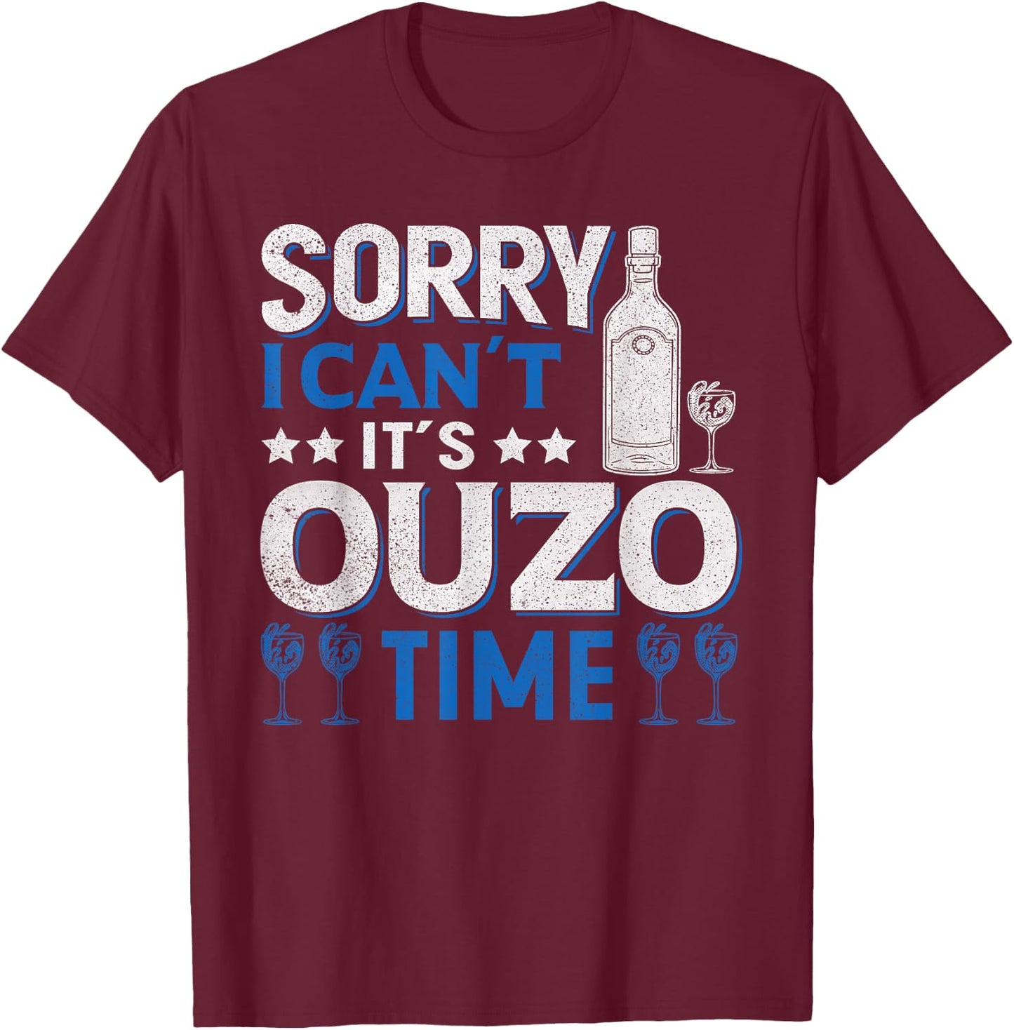 Greek Ouzo Liquor Greek Beer Ouzo Lover Ouzo Drink T-Shirt - T-Shirt | Maroon