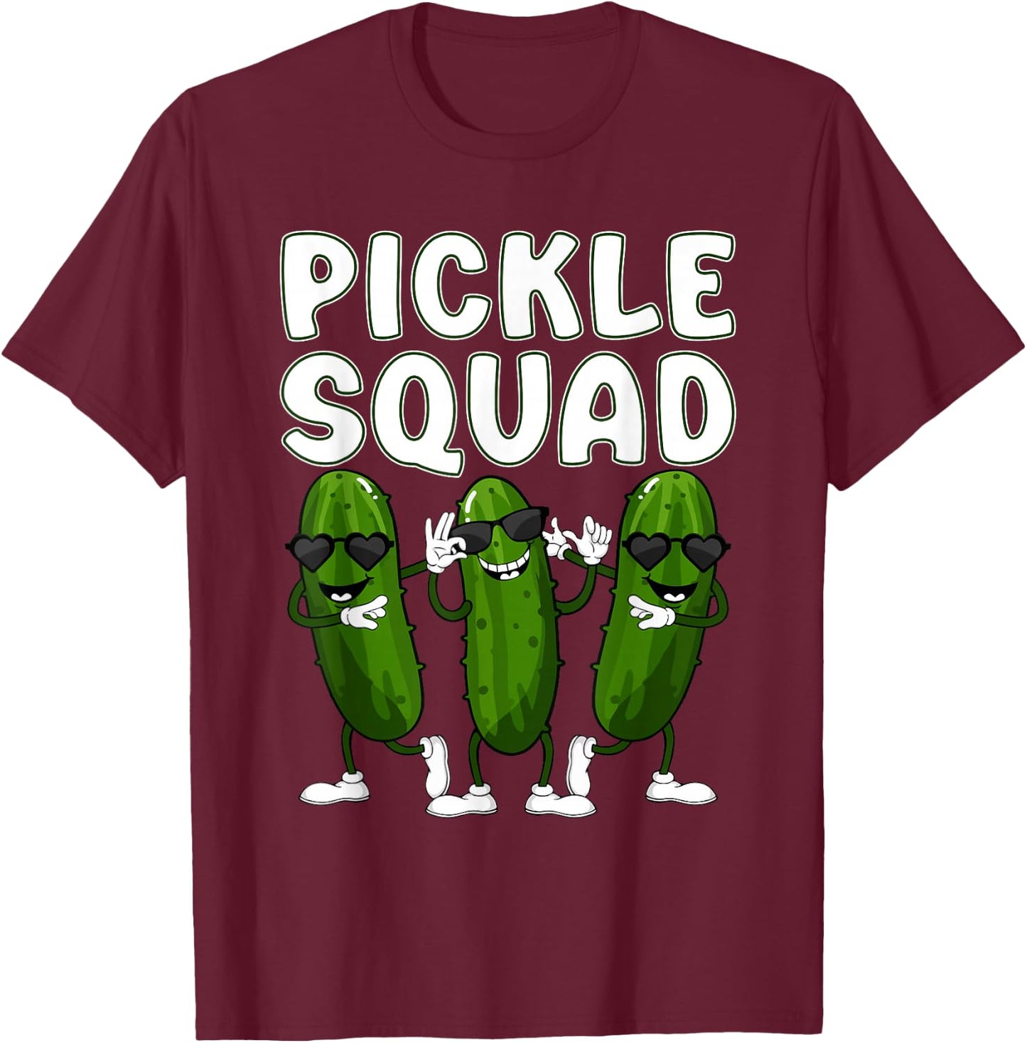 Pickle Squad Cucumber Pickle Lover T-Shirt - T-Shirt | Maroon