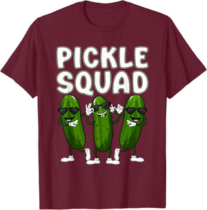 Pickle Squad Cucumber Pickle Lover T-Shirt - T-Shirt | Maroon