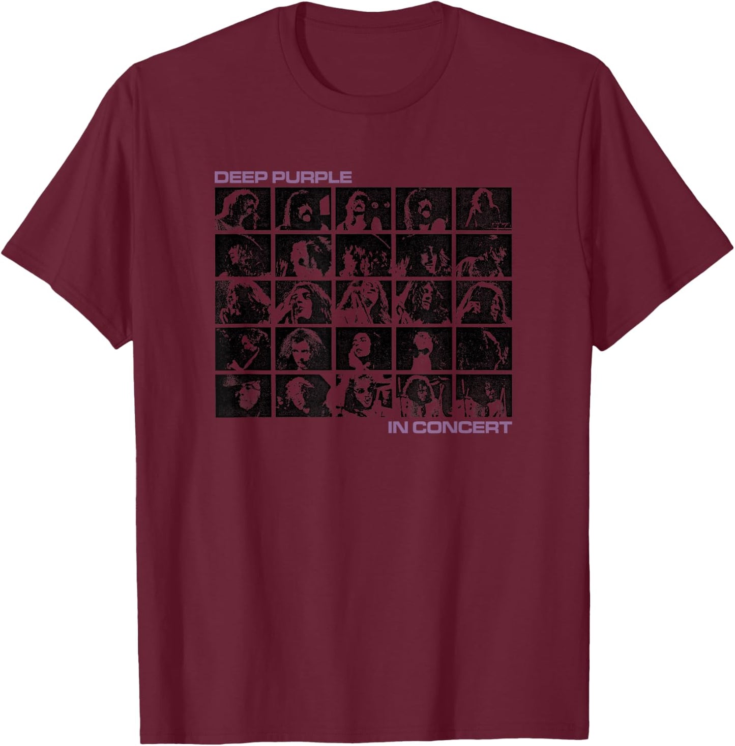 Deep Purple Collage Concert T-Shirt - T-Shirt | Maroon