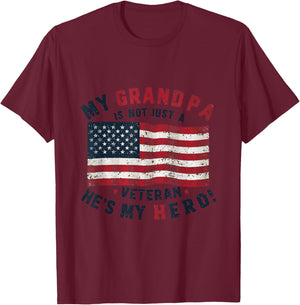 My grandpa Is Not Just A Veteran T-Shirt - T-Shirt | Maroon