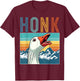 Funny Goose Honk Retro Vintage T-Shirt - T-Shirt | Maroon