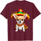 Funny Cinco de Mayo Chihuahua Dog Lovers Mexican Sombrero Men Women T-Shirt - T-Shirt | Maroon