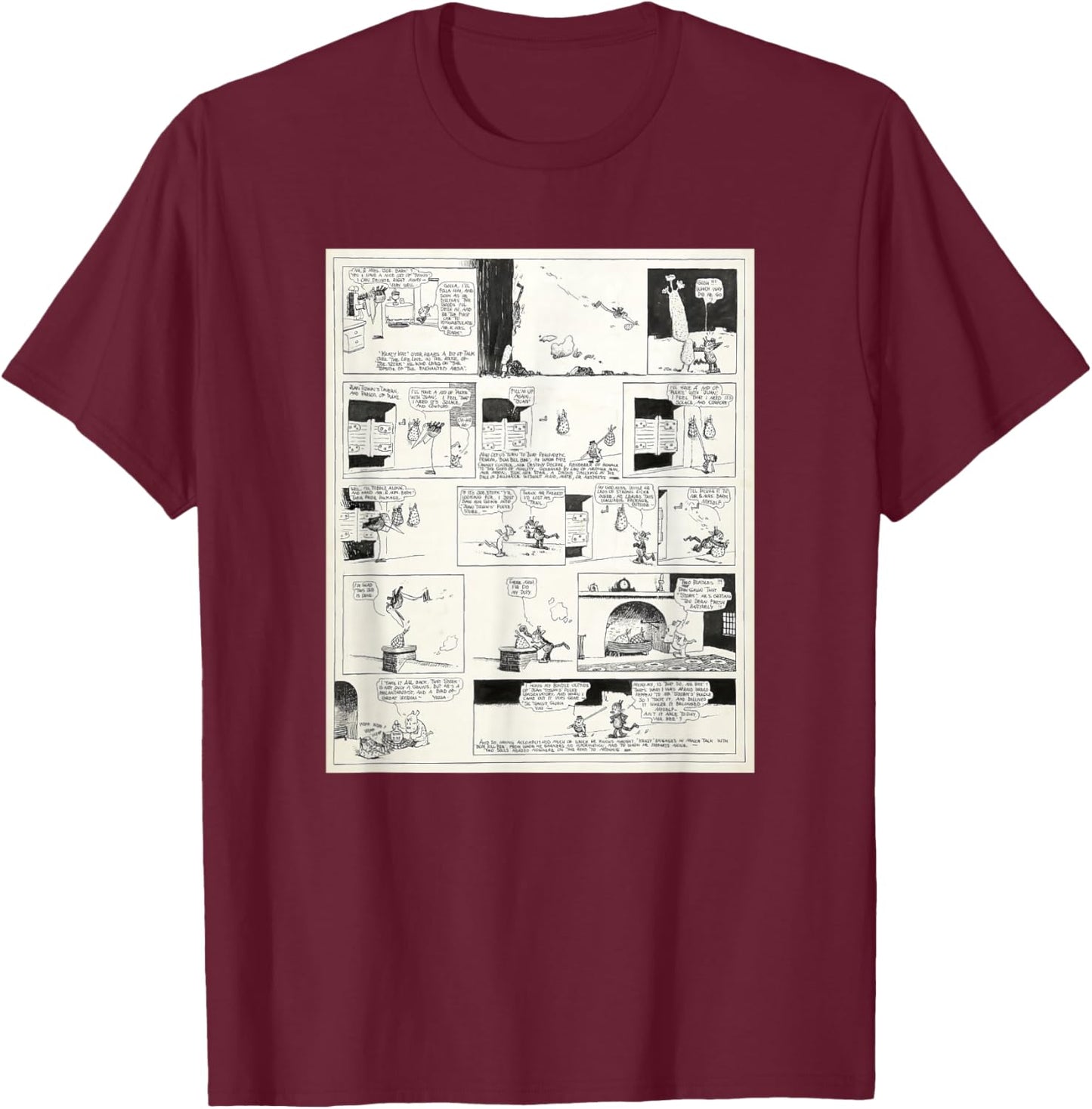 Krazy Kat & Ignatz Comic Strip T-Shirt - T-Shirt | Maroon