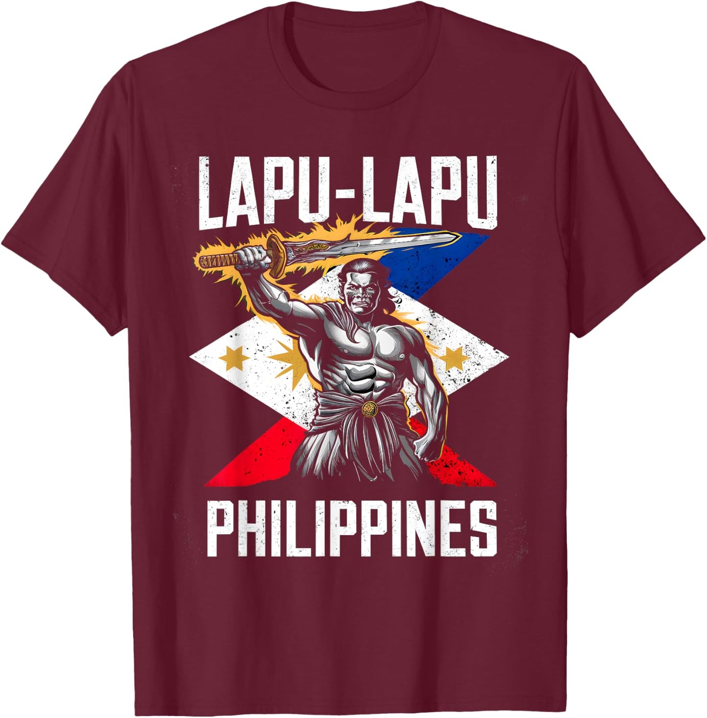 Love Gifts Lapu-Lapu Philippines -Adults Black T-Shirt - T-Shirt | Maroon