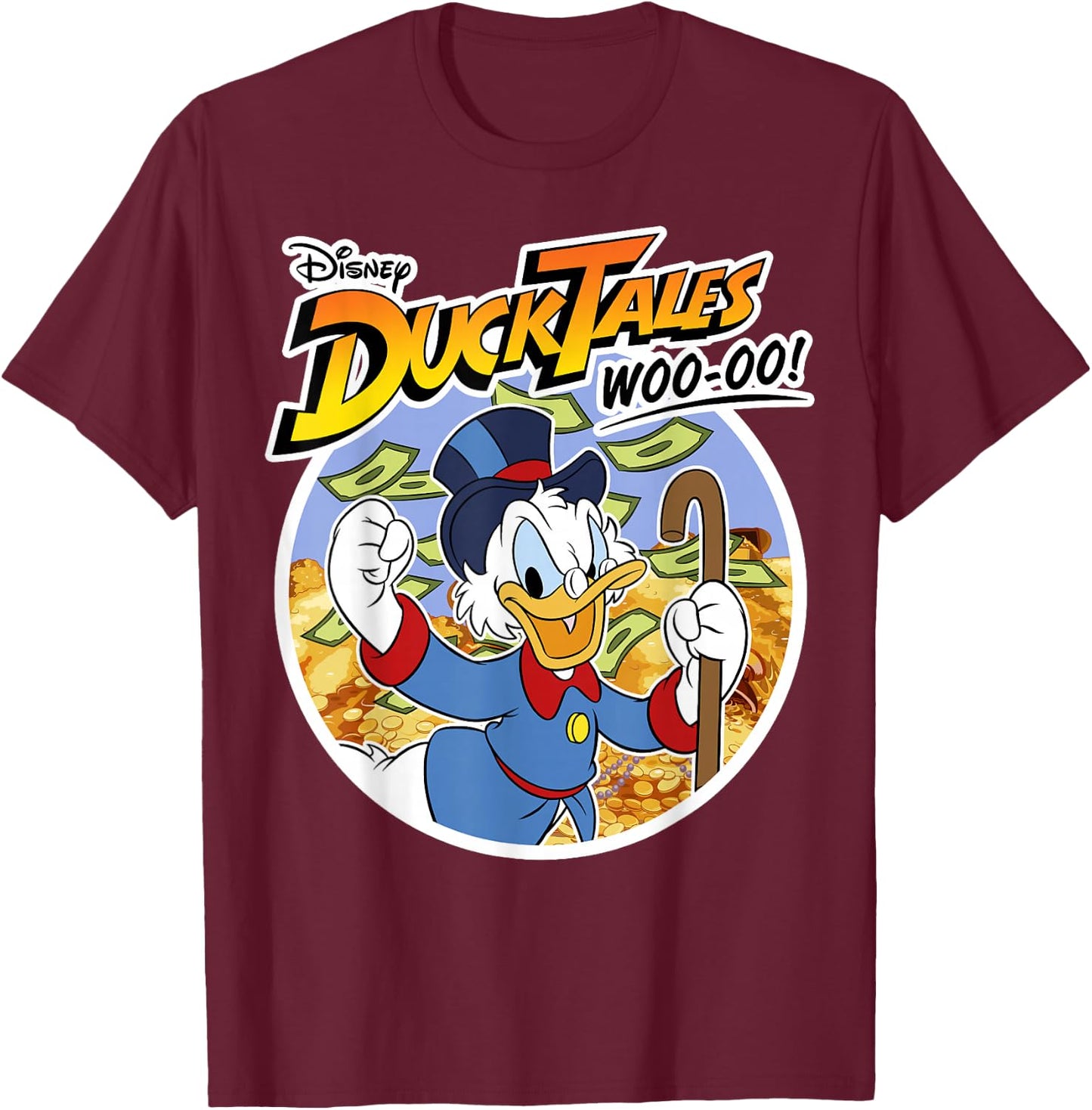 Disney DuckTales Classic Uncle Scrooge Woo-oo Small T-Shirt - T-Shirt | Maroon