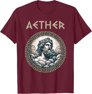 Aether Ancient Greek God of Light and the Primordial Heavens T-Shirt - T-Shirt | Maroon