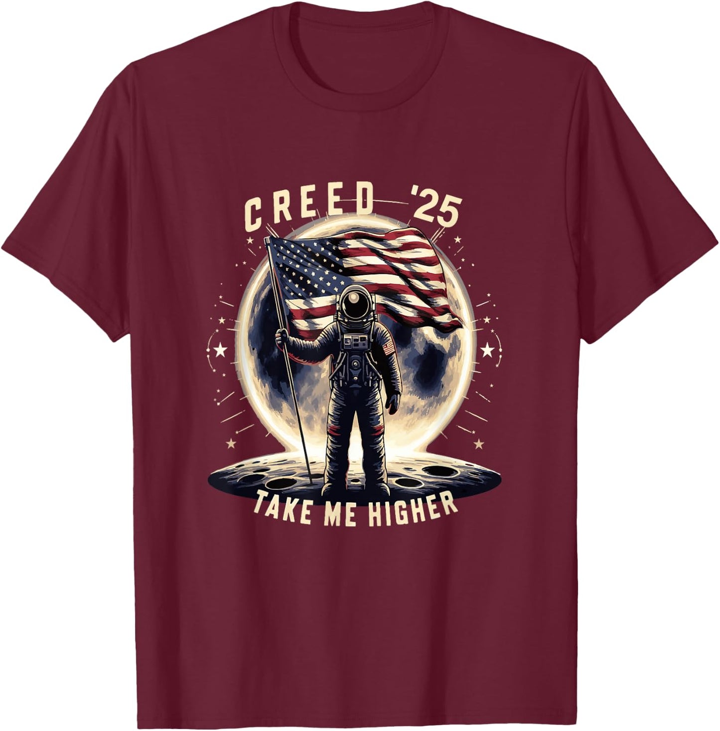 Creed '25 Take Me Higher American Astronaut T-Shirt - T-Shirt | Maroon