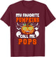 My Favorite Pumpkin Call Me Pops Halloween Family Lover T-Shirt - T-Shirt | Maroon