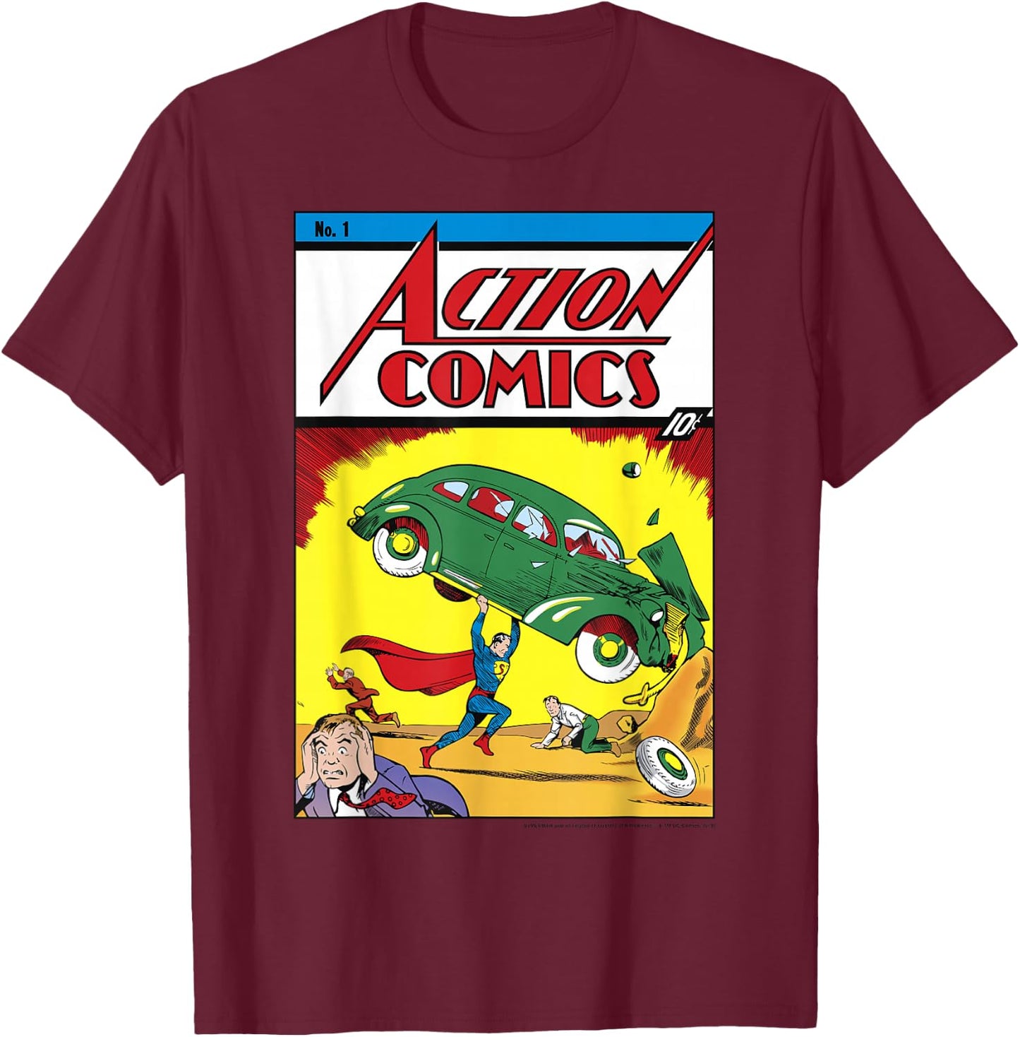 DC Comics Superman No.1 Comic Cover T-Shirt - T-Shirt | Maroon