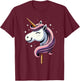Unicorn Riding Stick Horse Boys Girls Men Women Kids Adults T-Shirt - T-Shirt | Maroon