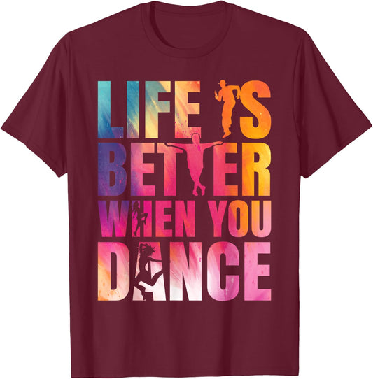 Dance Street Dance Breakdance T-Shirt - T-Shirt | Maroon