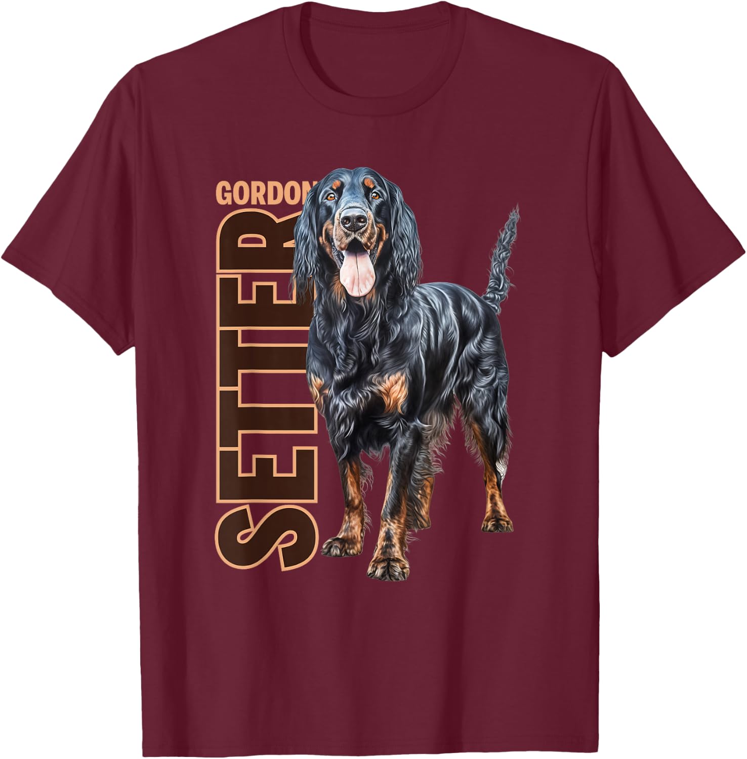 Gordon Setter Watercolor T-Shirt - T-Shirt | Maroon