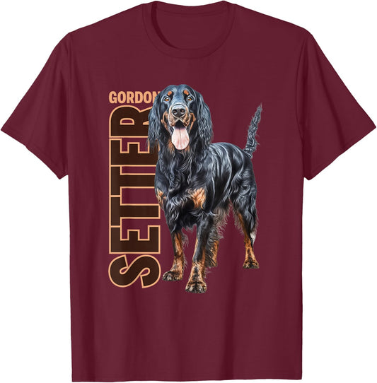 Gordon Setter Watercolor T-Shirt - T-Shirt | Maroon
