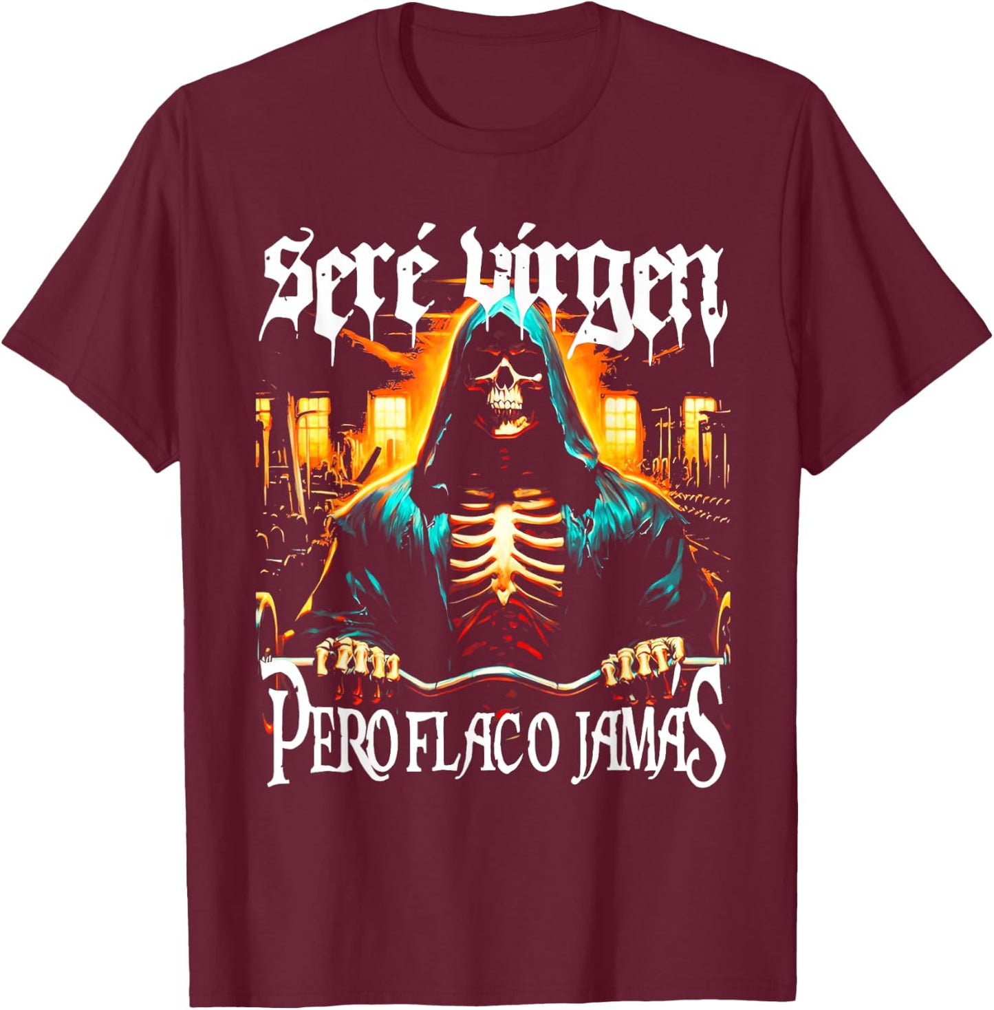 Calacas Chidas Gym Con Frases Sarcasticas Funny Saying T-Shirt - T-Shirt | Maroon
