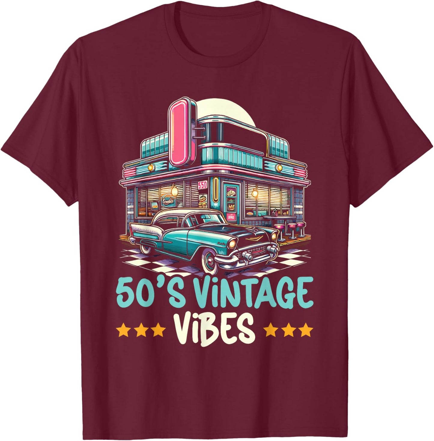 From The 50s Music 50's 1950 Party Fifties 50's T-Shirt - T-Shirt | Maroon