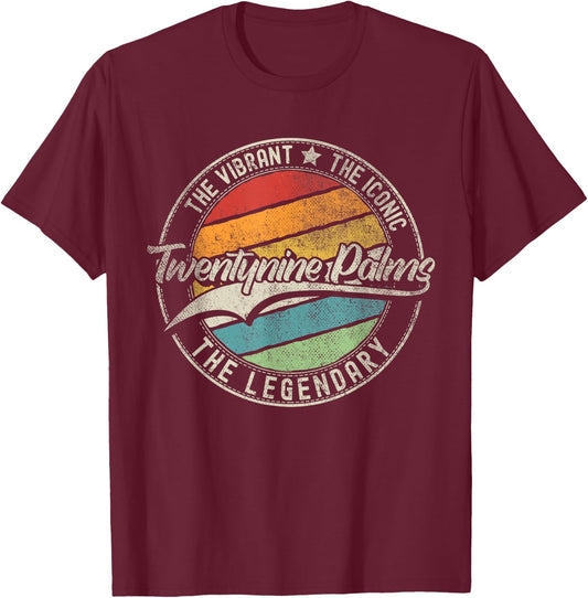 Twentynine Palms CA | California | Vintage Distressed T-Shirt - T-Shirt | Maroon