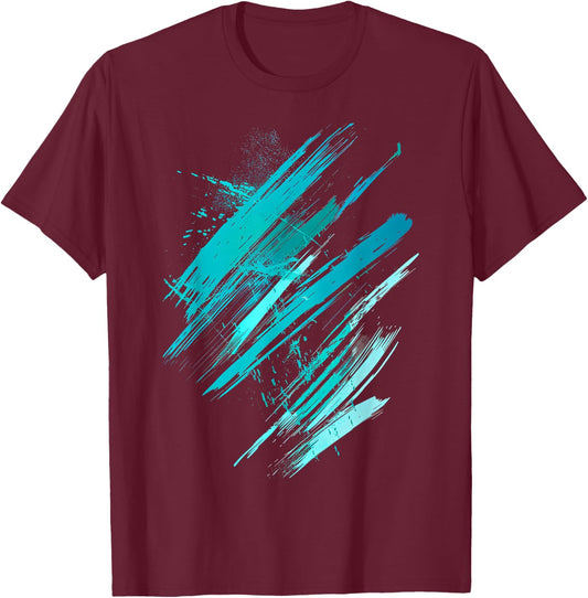 Turquoise and Black Running Graphic T-Shirt - T-Shirt | Maroon