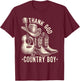 Thank God I'm A Country Music Boy Cowboy Western Retro T-Shirt - T-Shirt | Maroon