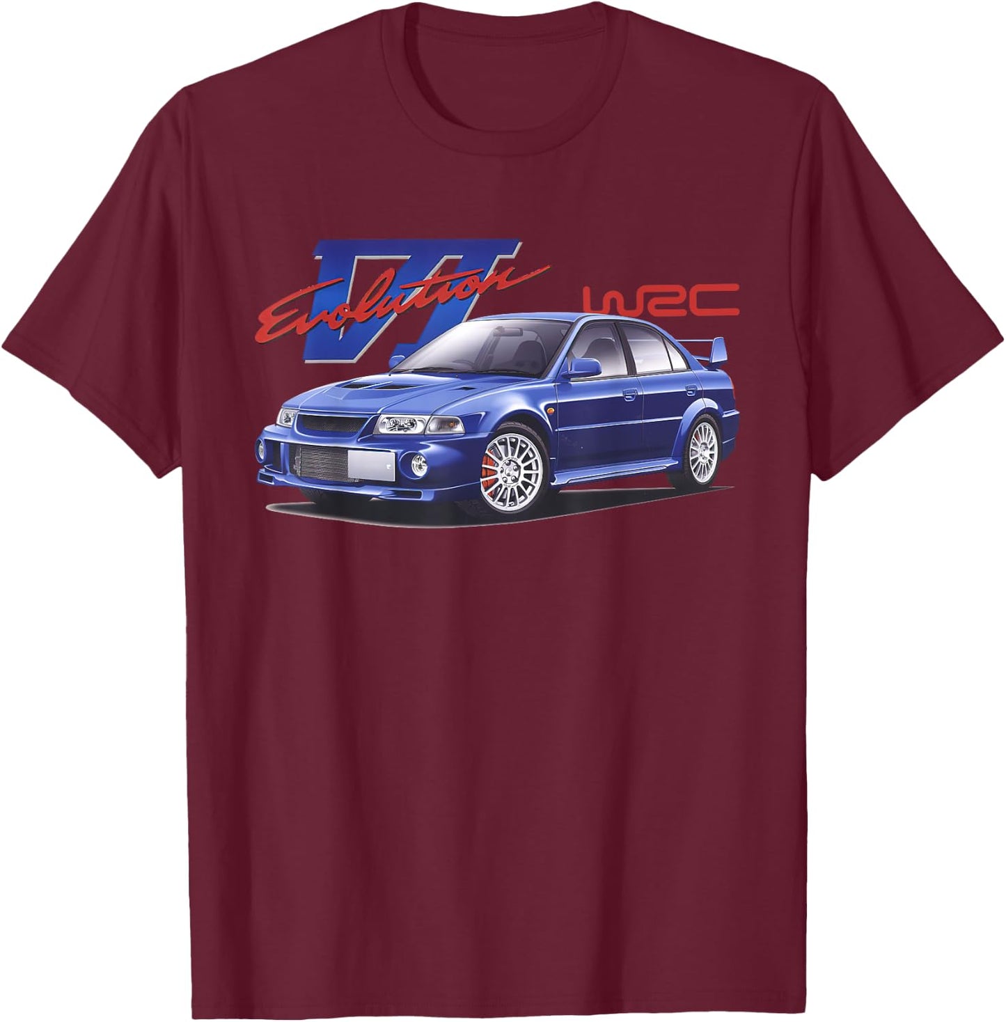 WRC Evo 6 World Rally Sports Car T-Shirt - T-Shirt | Maroon