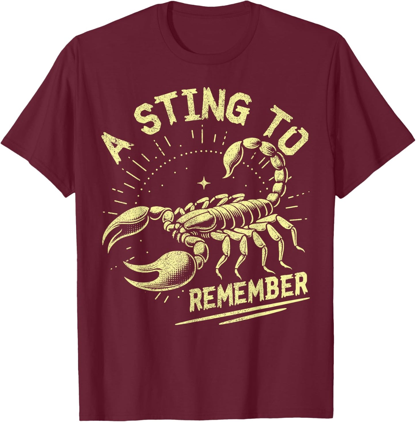 A Sting to Remember Scorpion T-Shirt - T-Shirt | Maroon