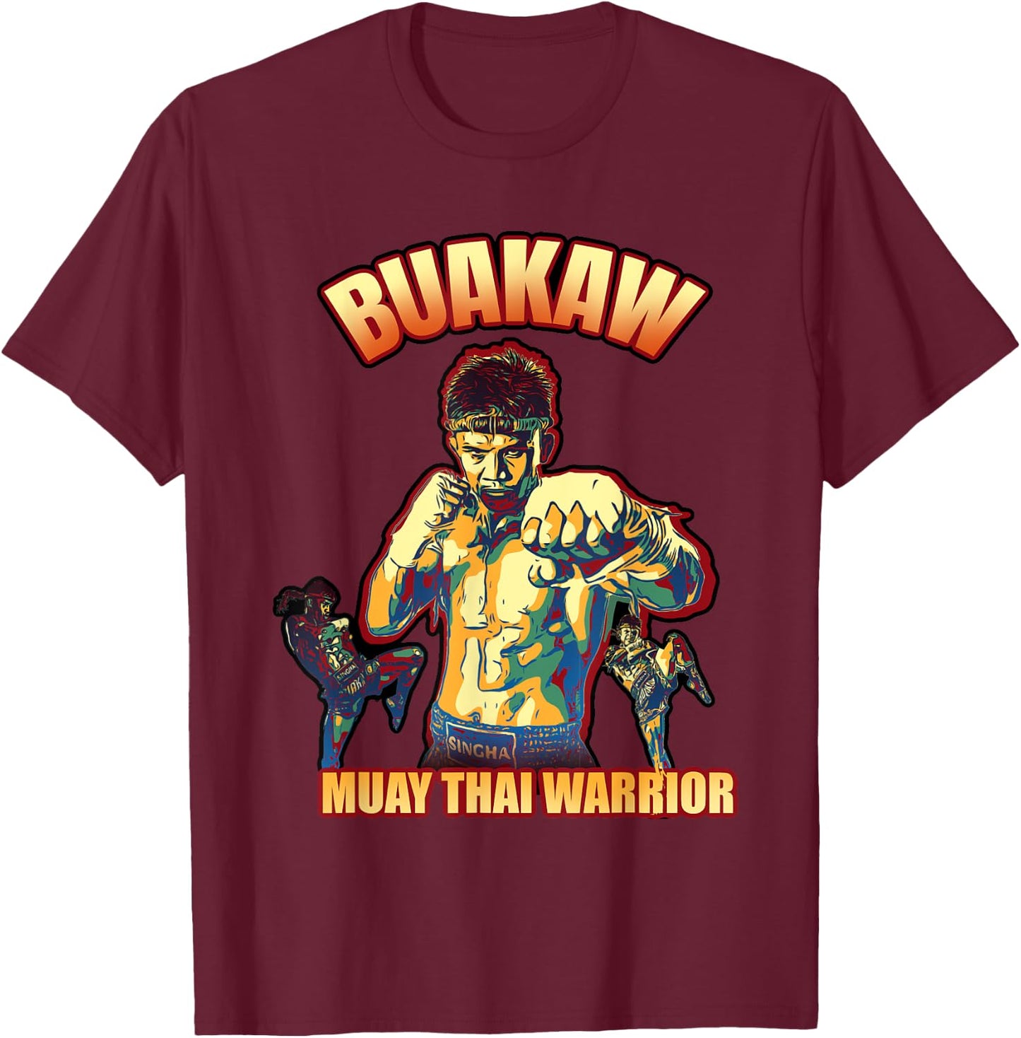 Buakaw - Muay Thai warrior T-Shirt - T-Shirt | Maroon