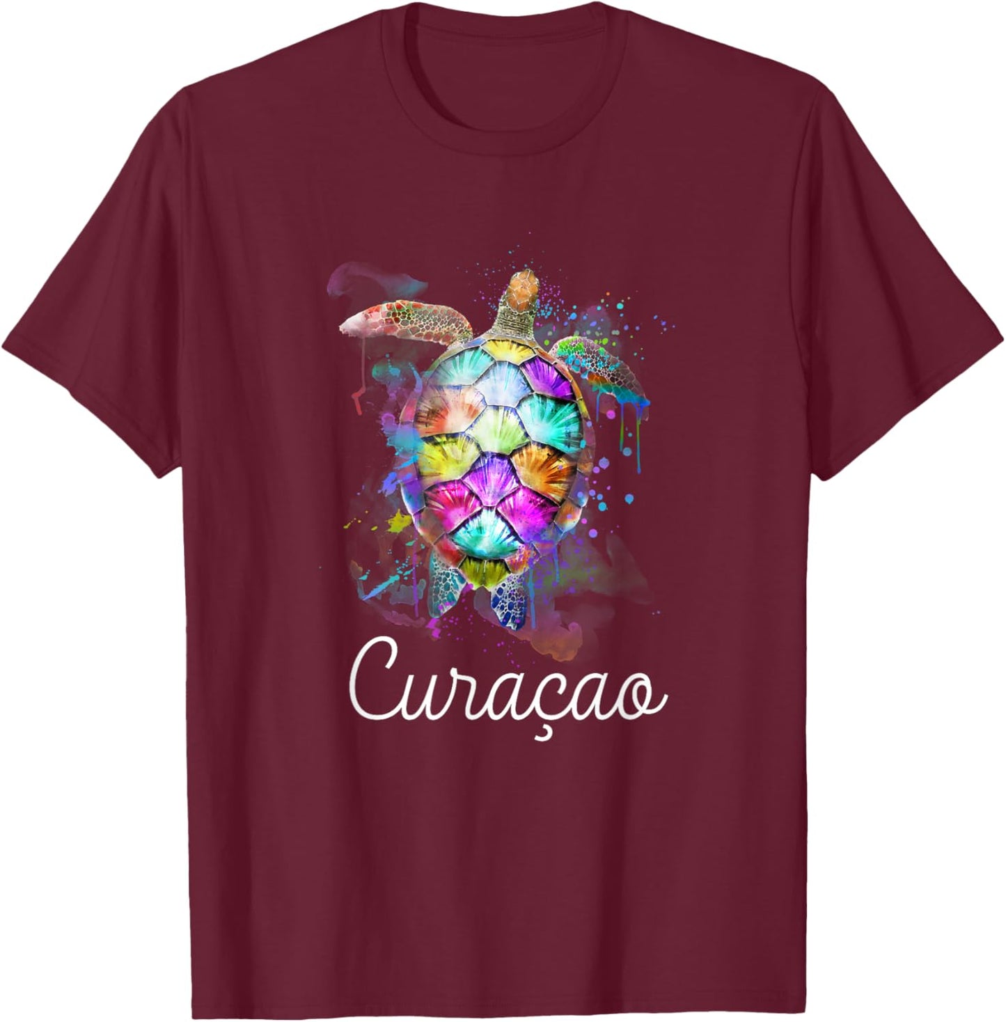Curaçao Souvenir / Curacao Turtle / Curacao T-Shirt - T-Shirt | Maroon
