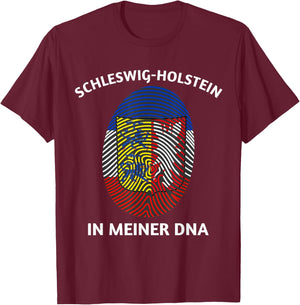 Schleswig-Holstein in Meine DNA Flag Fingerprint T-Shirt - T-Shirt | Maroon