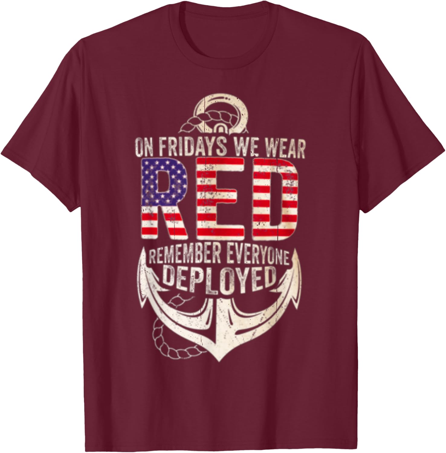 Vintage Red Friday Shirt On Friday We Wear Red T-Shirt - T-Shirt | Maroon