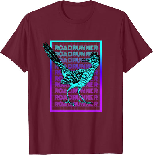 Vintage Roadrunner Gifts Roadrunner Bird Vintage Retro - -Adults, -Kids - Black - Short Sleeve - Crew Collar - Classic Fit - Cotton, Polyester Blend - Small T-Shirt - T-Shirt | Maroon